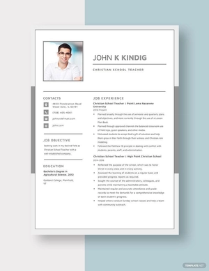 Christian School Teacher Resume