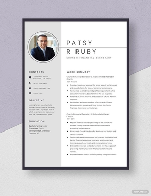 Church Financial Secretary Resume