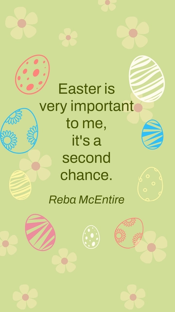 Free Reba McEntire - Easter is very important to me, it's a second chance. Template to Edit Online