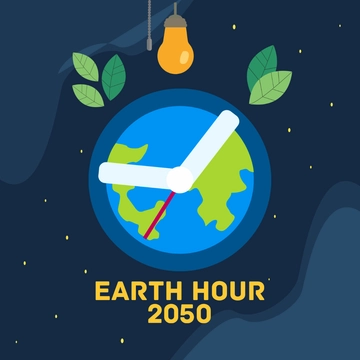 Free Earth Hour Clipart Template to Edit Online