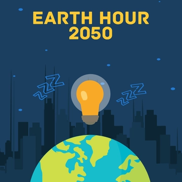 Free Earth Hour Graphic Clipart Template to Edit Online