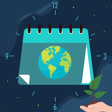 Free Earth Hour Calendar Clipart Template to Edit Online