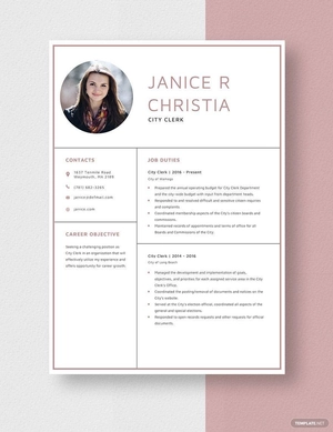 City Clerk Resume