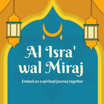 Free Al Isra' wal Miraj Instagram Post Template to Edit Online