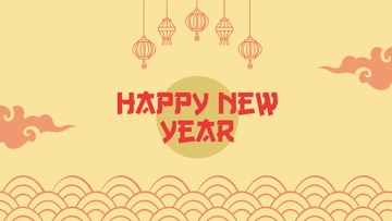 Free Chinese New Year Yellow Background Template to Edit Online