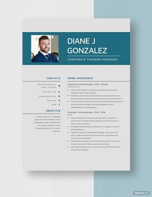 Corporate Training Manager Resume