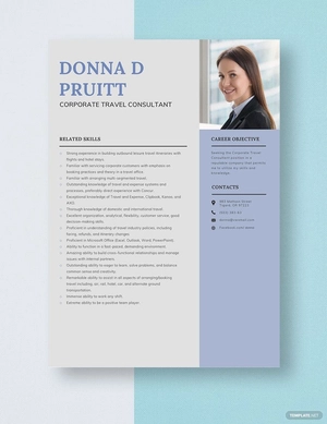 Corporate Travel Consultant Resume