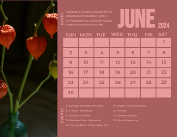 Free June 2024 Photo Calendar Template to Edit Online
