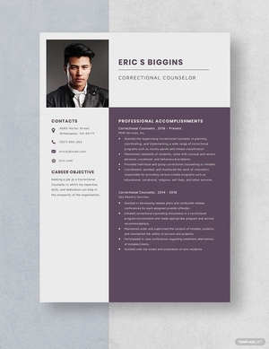 Correctional Counselor Resume