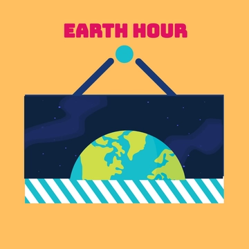 Free Earth Hour Sign Clipart Template to Edit Online