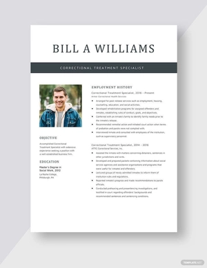 Correctional Treatment Specialist Resume