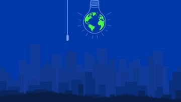 Free Earth Hour Blue Background Template to Edit Online