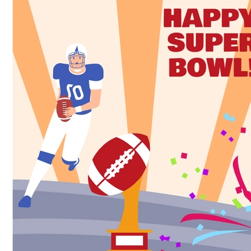 Free Happy Super Bowl Clipart Template to Edit Online
