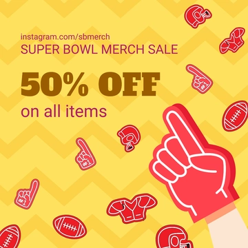 Free Super Bowl Instagram Ads Template to Edit Online