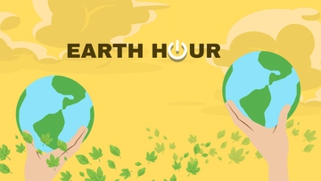 Free Earth Hour Yellow Background Template to Edit Online