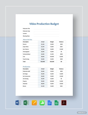 Video Production Budget Template