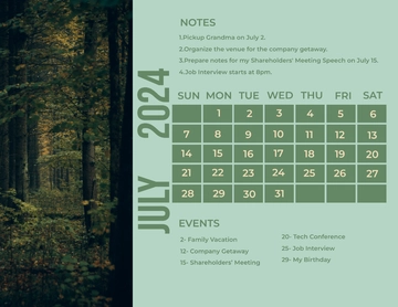 Free July 2024 Photo Calendar Template to Edit Online