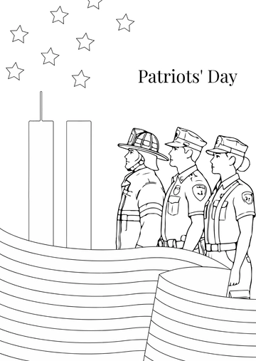 Free Beautiful Patriots' Day Drawing Template to Edit Online