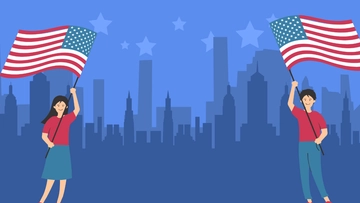 Free Patriots' Day Cartoon Background Template to Edit Online