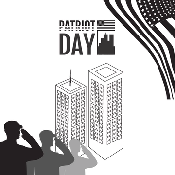 Free Patriots' Day Drawing Clipart Template to Edit Online