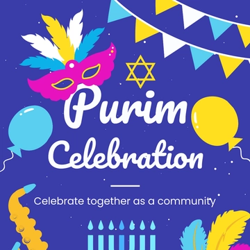 Free Purim Instagram Post Template to Edit Online