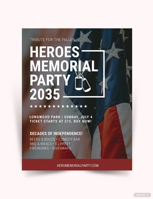 Memorial Day Party Flyer Template