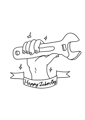 Free Happy Labor Day Drawing Template to Edit Online