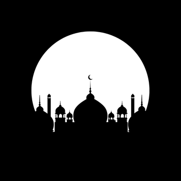 Free Black And White Eid al-Fitr Clipart Template to Edit Online