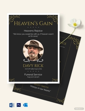 Memorial Eulogy Funeral Template