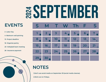 Free September 2024 Calendar With Moon Phases Template to Edit Online