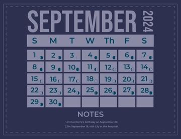 Free Lunar Calendar September 2024 Template to Edit Online