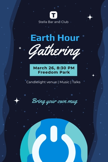 Free Party Earth Hour Flyer Template to Edit Online