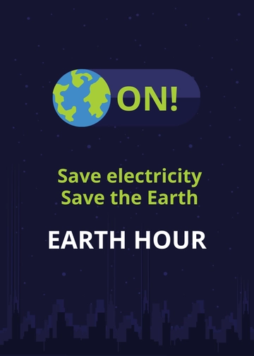 Free Earth Hour Message  Template to Edit Online