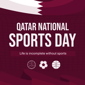 Free Qatar National Sports Day FB Post Template to Edit Online