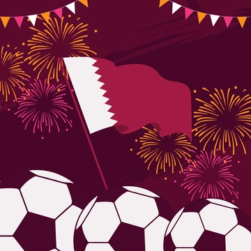 Free Qatar National Sports Day Drawing Clipart Template to Edit Online