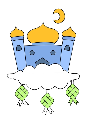 Free Eid al-Fitr Color Drawing Template to Edit Online