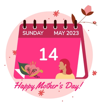 Free Mother's Day Calendar Clipart Template to Edit Online