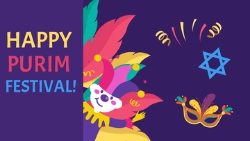 Free Purim Cartoon Background Template to Edit Online
