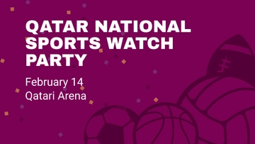 Free Qatar National Sports Day Invitation Background Template to Edit Online
