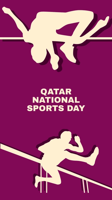 Free Qatar National Sports Day iPhone Background Template to Edit Online