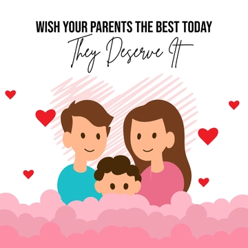 Free Parents' Day Wishes Clipart Template to Edit Online
