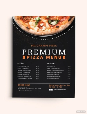 Pizza Menu Flyer Template