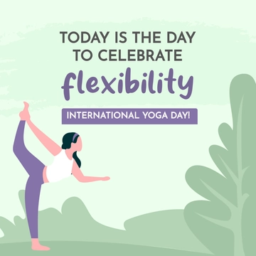 Free International Yoga Day Whatsapp Post Template to Edit Online