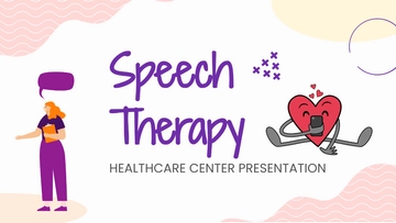 Free Speech Therapy Healthcare Center Presentation Template to Edit Online