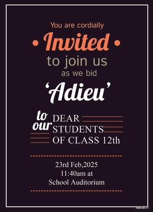 School Farewell Party Invitation Template