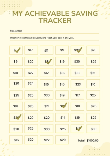 Free The Achievable Saving Chart Template to Edit Online