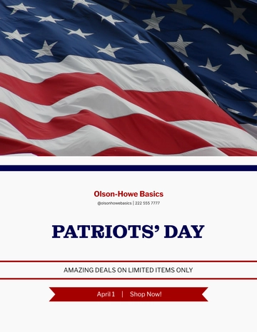 Free Sale Patriots' Day Flyer Template to Edit Online