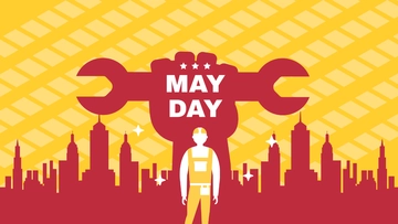 Free May Day Yellow Background Template to Edit Online