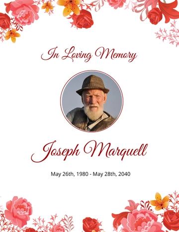 Free Blank Funeral Service Pamphlet Template to Edit Online