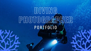Free Diving Photographer Portfolio Presentation Template to Edit Online